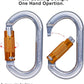 Auto Locking Rock Climbing Carabiner Clips, Heavy Duty Asymmetrical Carabiner Connector Used for Rappelling Rescue Outdoor Climbing, Mountaineer, Hammock, Camping