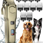 oneisall Dog Clippers for Grooming for Thick Heavy Coats/Low Noise Rechargeable Cordless Pet Shaver with Stainless Steel Blade/Waterproof Dog Shaver for Dogs Pets and Animals (Gold)