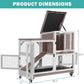 Rabbit Hutch Indoor for 2-4 Rabbits & Guinea Pigs，Bunny Cage with Slide-Out Plastic Trays，Wooden Small Animal Cage for Rabbits, Bunnies, and Guinea Pigs