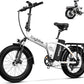 Foldable Electric Bike for Adults, 30+MPH, 48V 20Ah Removable Lithium Battery up to 80Miles, 20" Fat Tire 1000W Peak Motor Dirt Ebike Adult Electric Bicycle for Commute Beach Mountain E Bike