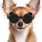 Dog Goggles for Small Breed UV/Wind/Dust Protection Puppy Sunglasses with Adjustable Strap - Black