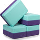 Sunshine Yoga 4" Striped Yoga Block, 4 Pack Bulk EVA Foam Yoga Blocks, Firm and Supportive Yoga Brick, Balance Foam for Stretching, Pilates, and Workout, 4" x 6" x 9"