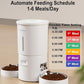 Dual Automatic Cat Feeder 2 Cats,6 Meals/Day,12 Portions/Meal,4.2L Dual Power Double Bowls Feeder,Dry Food Auto Pet Dispenser,10S Voice Record,Flexible Schedule Timer(White,Stainless Dual Bowls)