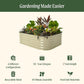 Vego garden Aluzinc Raised Garden Bed Kits, 17" Tall 6 in 1 Modular Metal Raised Planter Bed for Vegetables Flowers Patio Ground Planter Box-British Green