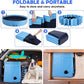 87" Large Dog Pool with Sprinkler, 2-in-1 Foldable Swimming Pool Non-Slip Hard Plastic Splash Sprinkler Kiddie Pool for Outdoor Backyard Kids Dogs Ducks and Pet Baths