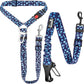 Lukovee Dog Seatbelt Leash for Cars, 2 Pack Pet Safety Car Seat Belt with Adjustable Buckle & Reflective Bungee, Connect Dog Harness in Vehicle Car Dogs Restraint Travel Daily Use (Blue Paw)