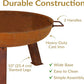 Sunnydaze 24-Inch Cast Iron Heavy-Duty Fire Pit for Outside - Wood-Burning Outdoor Fire Pit Bowl with Handles - Oxidized Finish