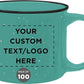 DISCOUNT PROMOS Custom Ceramic Campfire Coffee Mugs 13 oz. Set of 100, Personalized Bulk Pack - Perfect for Tea, Espresso, Cappuccino, Hot Cocoa - Mint