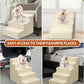 Dog Stairs for Small Dogs,17.5" H,4-Step Dog Steps for High Bed Couch and Sofa,Pet Stairs for Dogs and Cats Climbing with Non-Slip Bottom and Washable Cover,Beige