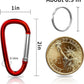 30PCS Aluminum Carabiner Clips, 2" D Shape Spring Snap Hooks Carabiner with 30PCS Keyring Keychain Hook
