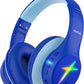 EarFun K4 Kids Bluetooth Headphones, Wireless Headphones with LED Lights, 74/85/94dBA Volume Limited, Built-in Mic, 90H Playtime, Bluetooth 5.4 Over Ear Headphone for iPad/Tablet/PC/School