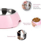 Double Dog Bowls Set – Non-Slip Pet Food & Water Dishes with Resin Stand, Includes Small (1 Cup) & Medium (2 Cups) Bowls – Ideal for Puppies, Cats, and Medium Dogs – Pink