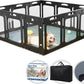 Clear Acrylic Dog Playpen Indoor, Effectively Relieves Indoor Pet Anxiety, 56" x 56" x 23.6"H, Suitable for Puppy and Dog, Black