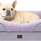 EHEYCIGA Memory Foam Dog Bed for Medium Size, Orthopedic Dog Sofa with Sides and Waterproof Liner, Washable Bolster Pet Couch with Removable Cover, 30x20x6.5 Inch, Purple