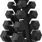 Hex Dumbbell Sets with Rack, 60-550 lb Rubber Encased Exercise & Fitness Dumbbells Set with Rack Option, Hand Weight for Strength Training, Weight Dumbbells