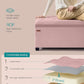 SONGMICS Velvet Storage Ottoman Bench, Foot Rest with Legs, 15.7 x 43 x 15.7 Inches, End of Bed Bench, Storage Chest, Load up to 660 lb, for Living Room, Bedroom, Entryway, Jelly Pink ULSF089R01