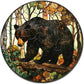 Lygond Metal Sign Tin Sign Circular Stained Glass American Black Bear Funny Outdoor Decor for Gift 12×12 Inches