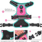PHOEPET 2019 Upgraded No Pull Dog Harness, Reflective Adjustable Vest, with a Training Handle + 2 Metal Leash Hooks+ 3 Snap Buckles +4 Slide Buckles(XS, Pink)