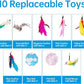 ZooZoo 14PCS Interactive Cat Feather Toy Set for Indoor Cats, Active Play Kit with Door Hanging Toy, Double-Sided Suction Cat Wand with Feathers, Mice & Fur Balls, Encourages Hunting, Jumping, Chasing