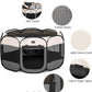A4Pet Dog Playpen Indoor, 49” Portable Playpen with Bowl, Suitable for Puppies, Kittens, and Small Animals, Removable Zipper & Mesh Panel(16”W × 10”H)