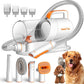 Pet Grooming Kit with Vacuum, All-in-1 Professional Deshedding Tools for Dogs & Cats - Low Noise Dogs Vacuum Cleaner with 2L Large Capacity Dust Cup for Shedding Pet Hair