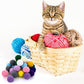 Molain Large Cat Toy Balls, Soft Cat Balls 1Inch Kitten Pom poms Ball Cat Play Toy (50 Pcs)