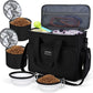 BAGLHER Dog Travel Bag, Airline Approved Pet Tote Organizer with Multi-Function Pockets, 2 X Food Storage Containers and 2 X Collapsible Dog Bowls, Perfect Weekend Pet Travel Set for Dog, Cat Black
