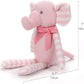 100% Organic Cotton Baby Toys Pink Elephant Stuffed Animals for Newborn 7.1"