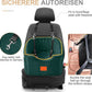 Dog Car Seat for Small Dogs, Memory Foam Booster Dog Seat for Dogs up to 35 lbs, Elevated Pet Car Seat, Travel Safety Pet Seat with Washable Removable Cover, Storage Pockets (Green)
