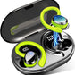 Wireless Earbud, Bluetooth 5.4 Headphones IP7 Waterproof for Sport, 48H Running Wireless Earphones with ENC Noise Cancelling Mic, Deep Bass Over Ear bud with Earhooks for Android, iOS, Workout, Green