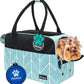 PetAmi Dog Purse Carrier for Small Dogs, Airline Approved Soft Sided Pet Carrier with Pockets, Ventilated Dog Carrying Bag for Puppy Cat, Dog Travel Supplies Bag, Sherpa Bed, Max 12 lbs, Chevron Teal