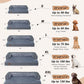 KSIIA Orthopedic Dog Bed for Extra Large Dog，Washable Pet Sofa with U-Shaped Bolster Removable Waterproof Cover Non-Slip Bottom and Egg-Crate Orthopedic Foam Pet Couch Bed, 47 x 32 Inch, Dark Gray