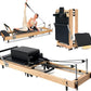 Airlithe Foldable Pilates Reformer Machine|Wooden Frame Reformer Machine with Strings, Versatile Accessories & 50+ Expert-Guided Workouts|Equipment for Strength Training, Rehabilitation, & Flexibility