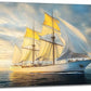 Nautical Ship Large Wall Art Sea Sailing Ship Sunrise Pictures Nature Seascape Wall Decor Canvas Print Painting Artwork for Bathroom Living Room Bedroom 30"x60"