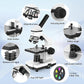 40X-2000X Monocular Microscope for Adults & Kids - Wozel Compound Microscopes for Kids with Dual LED Lights - Professional Biological Microscope with Phone Adapter Slide Set for School Home Education