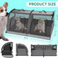 Double Cat Car Travel Carrier, Twin Compartment Show House Cat Cage/Condo，Portable Pet Crate for 2 Cats Travel Double Dog Crate Set for Long Distance Travel