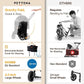 【One-Pull Open Ver.】 PETTENA One-Touch Foldable Dog Stroller for Small Dogs Cats up to 44 Lbs, Cat Stroller for 2 Cats, Large Space, Black