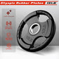 RitFit Olympic Rubber Grip Plates for Barbell, 2-Inch Weight Plates for Weightlifting and Strength Training in Home & Gym, Single, Pair and Sets(2.5/5/10/25/35/45 LB)