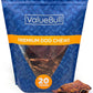 ValueBull USA Rawhide Chips, Natural Beef Flavor, 2 Pound - Natural & Safe, USA Beef Hide, Long Lasting, Chemical Free, No Artificial Flavors