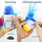 Vannon Cat Toys Flapping Bird(Cannot Fly), Rechargeable Touch Activated Kitten Toy Interactive Cat Exercise Toys with Catnip and Feather for Indoor Cat - Bule
