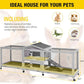 Aivituvin Rabbit Hutch Large 2-Story Bunny Cage Indoor Outdoor on Wheels Bunny House with Run,Pull-Out Tray