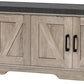 2-Tier Storage Bench, Shoe Bench with Padded Seat Cushion, Entryway Bench with 4 Barn Doors, Adjustable Shelf, 13.8" D x 47.2" W x 17.7" H, for Entryway, Living Room, Bedroom, Greige