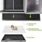 GUTINNEEN Rabbit Hutch Bunny Cage with Removable Wire Floor, Indoor/Outdoor Guinea Pig Cages with Leakproof Pull-Out Tray, 4 Lockable Wheels & Run Space