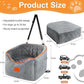 Dog Car Seat for Small Dogs, Memory Foam Booster Dog Seat for Dogs up to 35 lbs, Elevated Pet Car Seat with Washable Removable Cover, Storage Pockets (Gray)