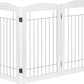 Spirich Freestanding Wire Pet Gate for Dogs, Tall Dog Gate for The Houes, Doorway, Stairs, Pet Puppy Safety Gate with Sliver Wire 60 Inches Extra Wide, 30 Inches Tall, 3 Panels, White