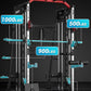 Smith Machine, Power Cage Squat Rack with Cable Crossover, Dual Pulley System, Pull-Up Bar, Home Gym Workout Equipment with Attachments for Strength Training and Weightlifting