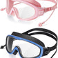Adult Swimming Goggles,Leak-Proof,Anti-Fog Pool Glasses,Wide View Swim Goggles with Ear Plugs and Nose Clip