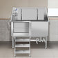Dog Washing Station 38'' Stainless Steel Pet Grooming Tub for Large Dogs Over-Size Professional Dog Grooming Bathtub Station Wash Shower Sink Pet Grooming Bathtub Station
