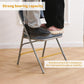 BOOSDEN Folding Chair, Foldable Chair, Faux Leather Fold Up Chair for Home, Office, Dining, Portable and Compact Metal Frame Folding Seat, Thickened Padded Fold Out Chair Indoor & Outdoor, Blue
