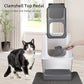 RIZZARI Stainless Steel Cat Litter Box, Odorless Enclosed Litter Box with Top Holes, Large Litter Pan for Small to Large Sized Cats (Dark Gray, 24" L*16" W*18" H)